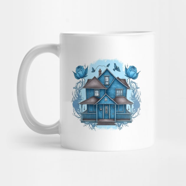 The Girls Blue House - Flowers - Gilmore by Fenay-Designs